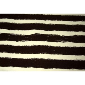 10cm Bio-Kuschelsweat "Mellow Stripes"  SCHOKOBRAUN / WOLLWEISS  von Stoffonkel   (Grundpreis € 24,00/m)